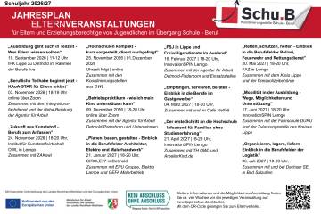 Schu.B Jahresplan Elternveranstaltungen